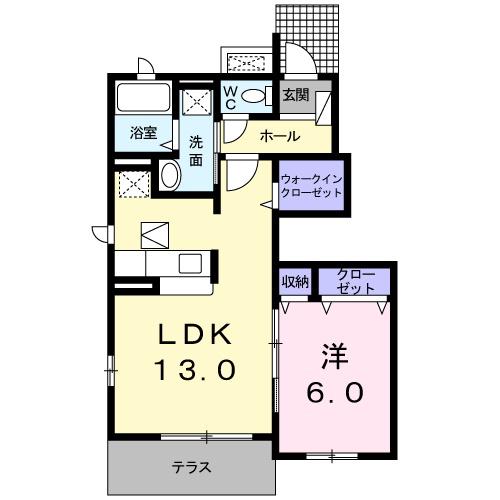 IRIS(1LDK/1階)の間取り写真