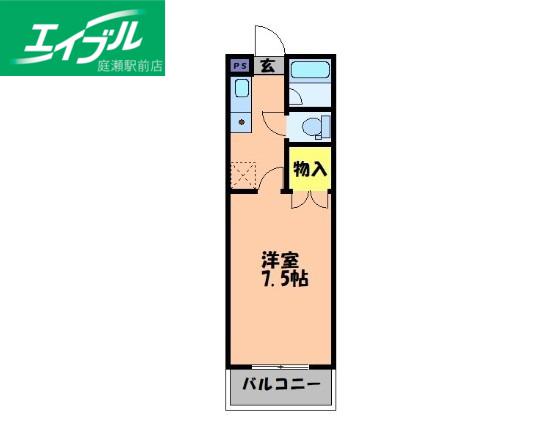 サンワビル(1K/3階)の間取り写真