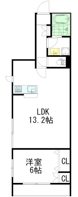 けやき メゾン(1LDK/1階)の間取り写真