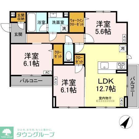 BELLE・GRACE(3LDK/2階)の間取り写真