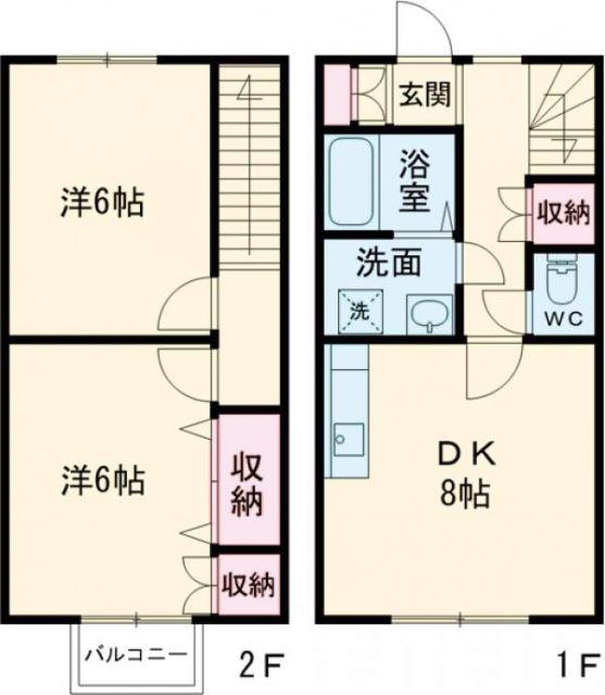 グレイン手島(2DK/1階)の間取り写真