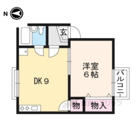 レグメントダム(1DK/1階)の間取り写真