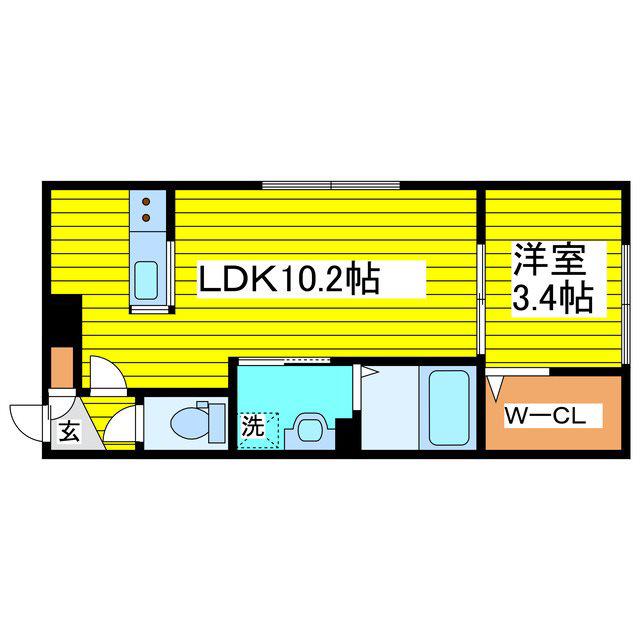GRATUS N18(1LDK/1階)の間取り写真
