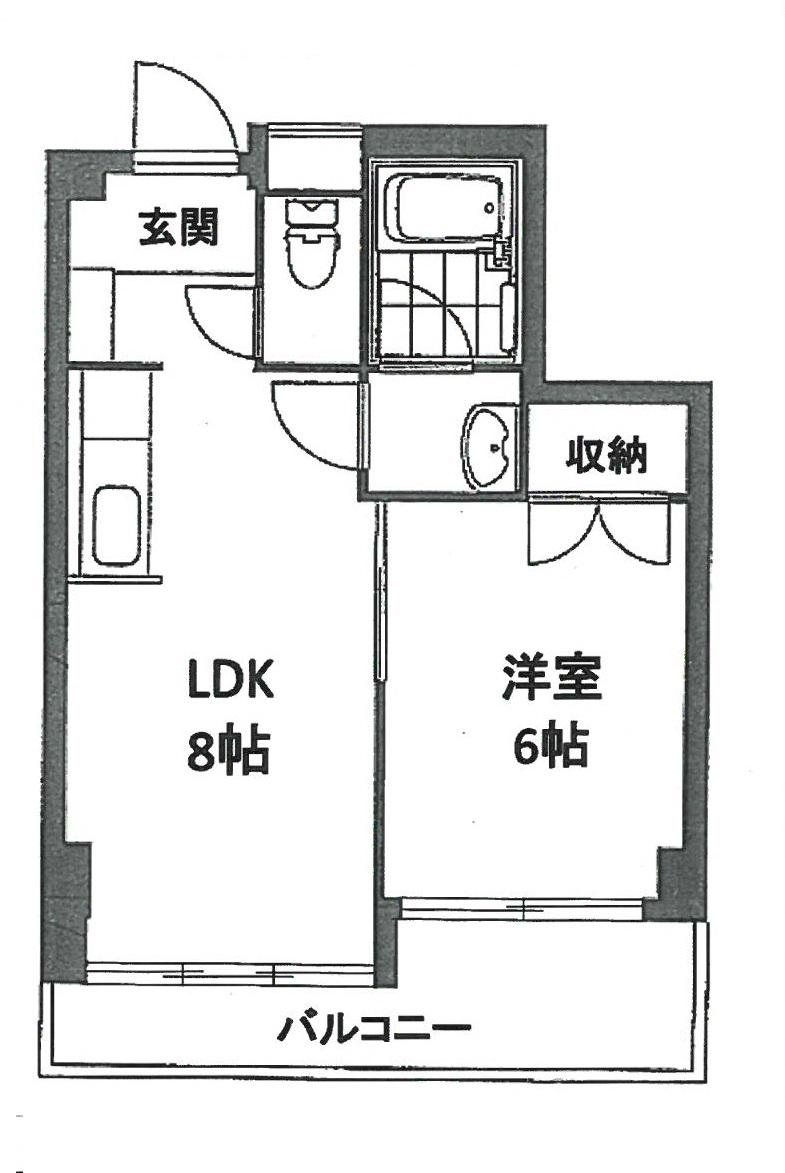 中野スカイマンション(1LDK/5階)の間取り写真