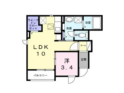 相光ビレッジ戸塚II(1LDK/1階)の間取り写真