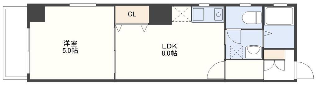 MEDIOEDOMACHI(1LDK/2階)の間取り写真