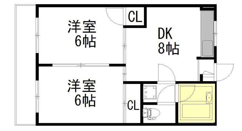 コア・パレス常葉(2DK/2階)の間取り写真