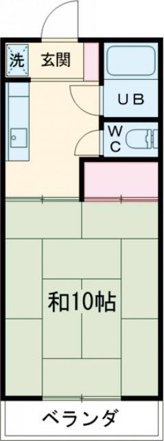第3錦フルーツコーポ マロン(1DK/2階)の間取り写真