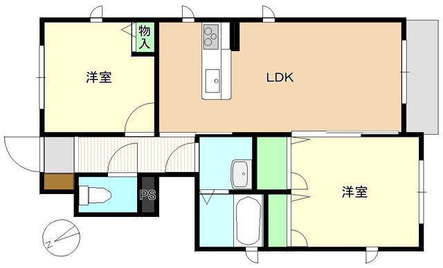 100MILEHOUSE(2LDK/1階)の間取り写真