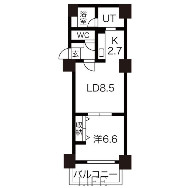 ROYAL HYATT(1LDK/9階)の間取り写真