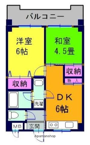 アーバンハイツ(2DK/3階)の間取り写真