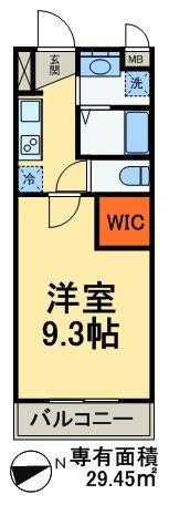 エレガンスチヨダ II(1K/1階)の間取り写真