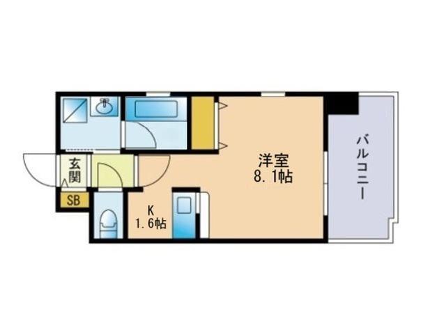 エンクレスト祇園Ⅱ(1K/5階)の間取り写真