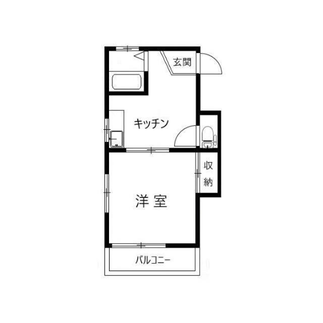 早志ビル(1K/3階)の間取り写真
