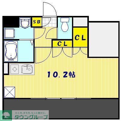 SKコートⅤ(ワンルーム/6階)の間取り写真