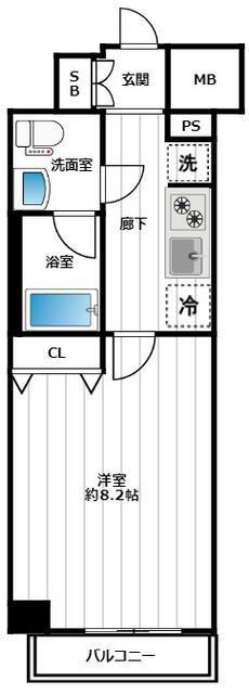 AZEST梅島(1K/3階)の間取り写真