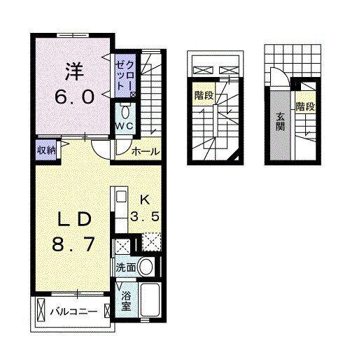 ヴェールレビクトワール(1LDK/3階)の間取り写真