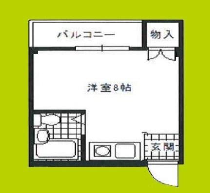 第4三先ハウス(ワンルーム/5階)の間取り写真