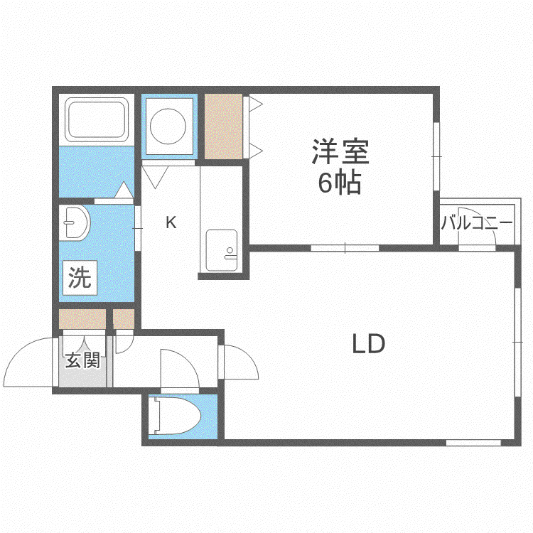 クラリス菊水(1LDK/3階)の間取り写真