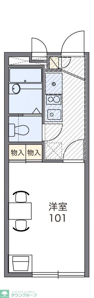 レオパレスあけしろ(1K/1階)の間取り写真