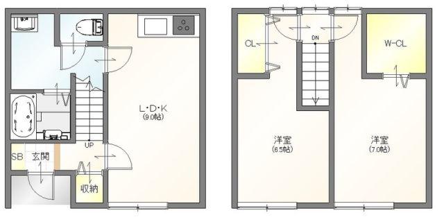 IKKA本町 A棟(2LDK/1階)の間取り写真
