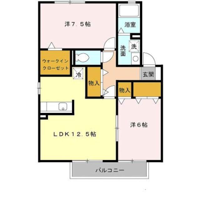 パークサイドコート(2LDK/1階)の間取り写真