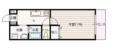 メゾンコンフォール(1K/1階)の間取り写真