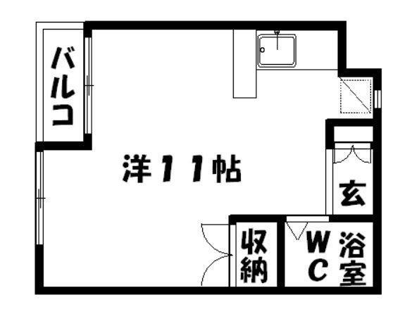 エスパス佐鳴台(ワンルーム/1階)の間取り写真