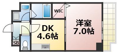 ウォンテ(1DK/2階)の間取り写真