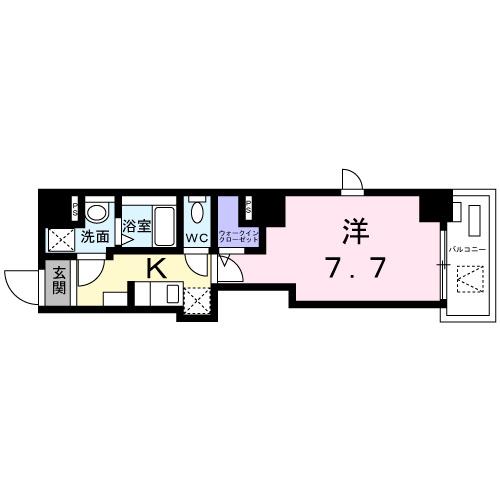 サリックス浅草(1K/6階)の間取り写真