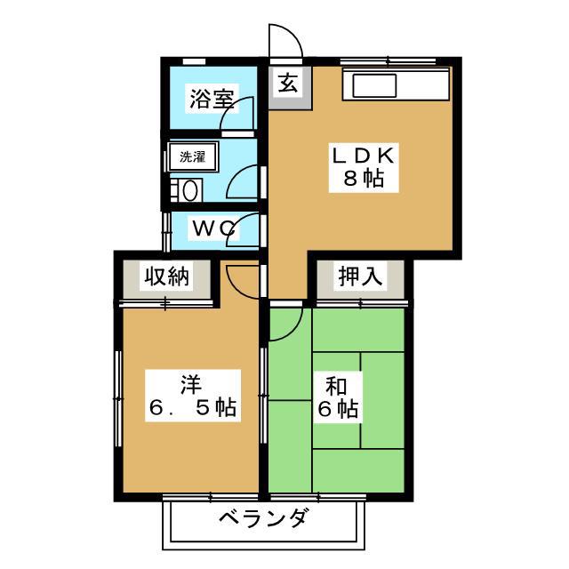 アネックス三和(2LDK/2階)の間取り写真
