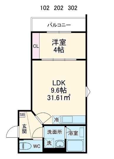 GRADUS薬園台II(1LDK/2階)の間取り写真