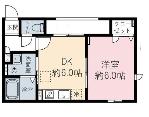 池袋本町1丁目パレス(1DK/1階)の間取り写真