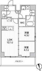 リテラス南千住サウス(2LDK/9階)の間取り写真