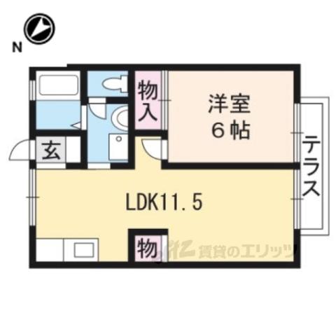 ビバーチェ瀬田(1LDK/1階)の間取り写真