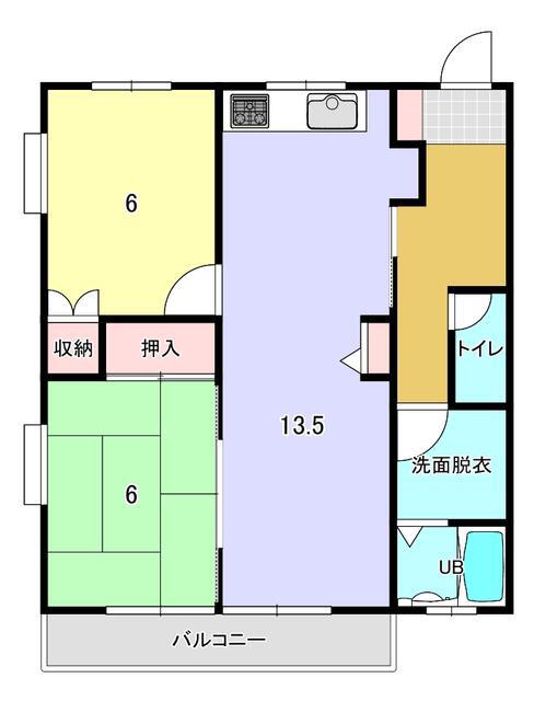 ハイツピア4(2LDK/1階)の間取り写真