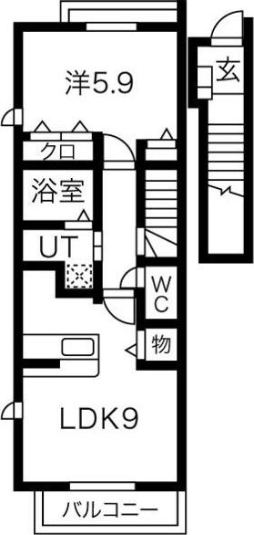 アンジュ(1LDK/2階)の間取り写真