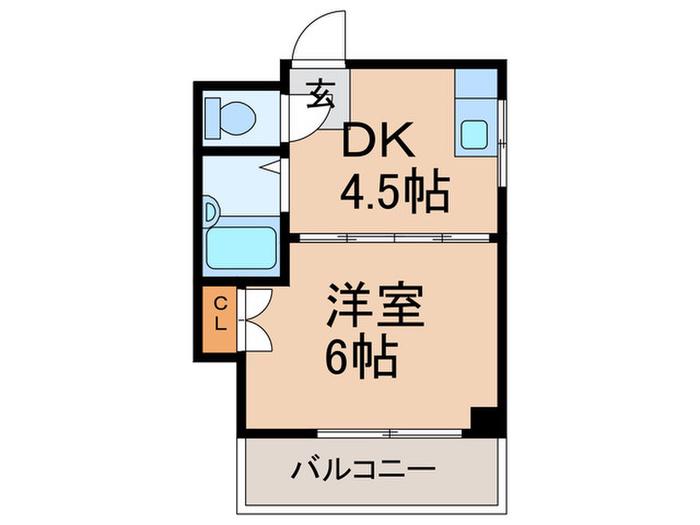 ドミール深江橋(1DK/5階)の間取り写真