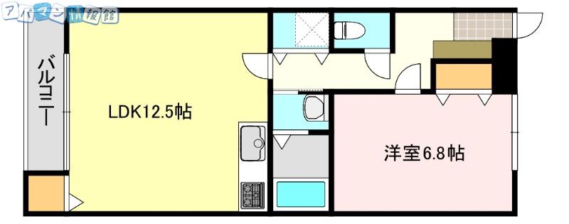 パストラール新和(1LDK/2階)の間取り写真