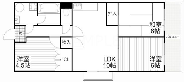 ユーハイツ千里(3LDK/2階)の間取り写真