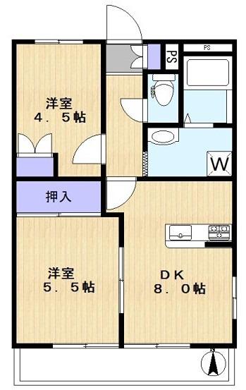 ルミエールISHIDA(2DK/3階)の間取り写真