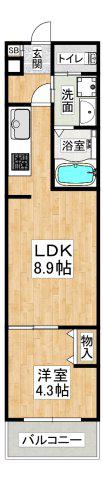 ALEGRIA垂水(1LDK/1階)の間取り写真