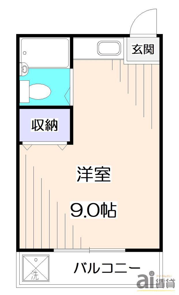メゾンエクセK(ワンルーム/2階)の間取り写真