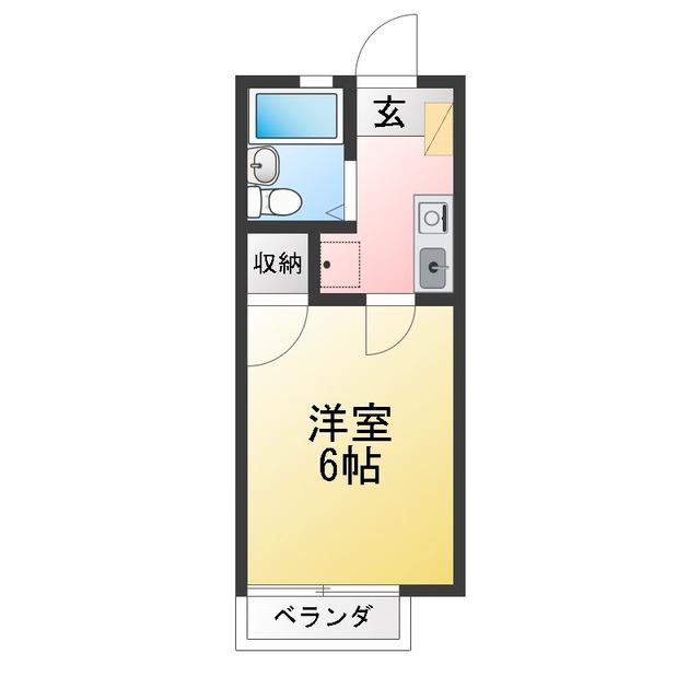 コーポ林 2号棟(1K/2階)の間取り写真