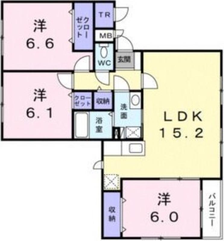 アマールファミーリア(3LDK/2階)の間取り写真
