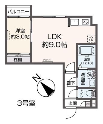 ダンテライオン(1LDK/1階)の間取り写真