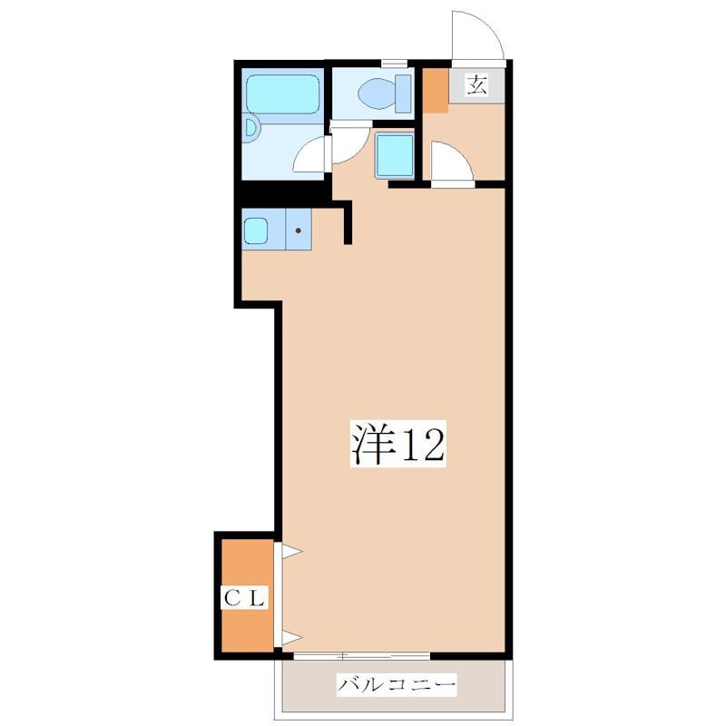 アンシャンテパリII(ワンルーム/1階)の間取り写真