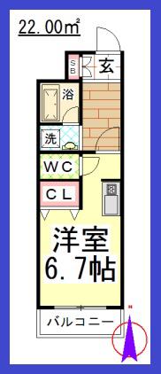 SMアイリスヴェール141(ワンルーム/7階)の間取り写真
