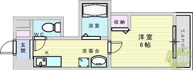 イーズ千里山(1K/2階)の間取り写真