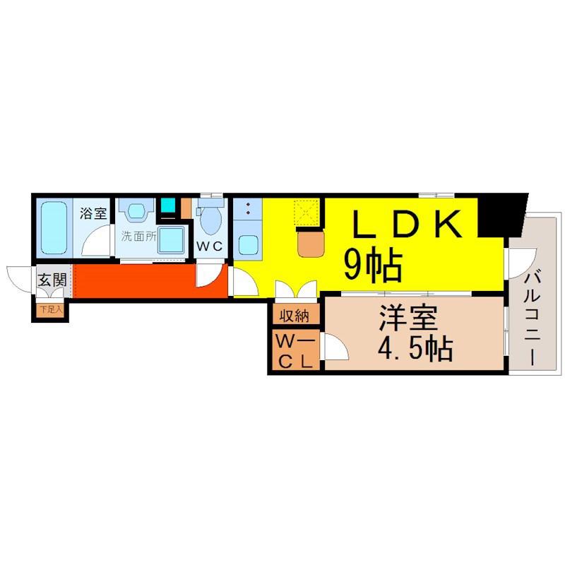 エステムプラザ名古屋丸の内(1LDK/4階)の間取り写真